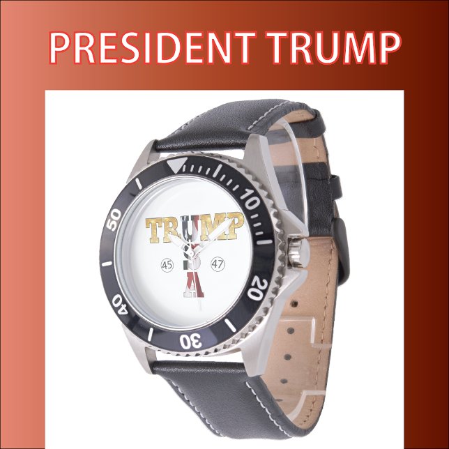 Trump Gold 💖 PräsidentschaftsUSA 45 47 Armbanduhr (Von Creator hochgeladen)