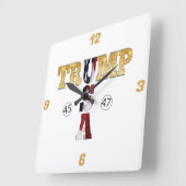 Trump Gold ⛳ PräsidentschaftsUSA 45 47 🏆 Quadratische Wanduhr (Winkel)