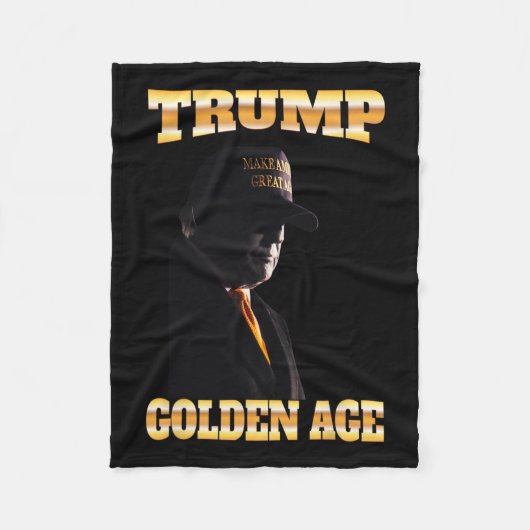 Trump Goldenes Zeitalter Silhouette 45 47 Goldene Fleecedecke (Vorderseite)