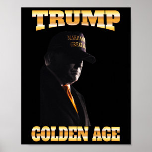Trump Goldenes Zeitalter Silhouette 45 47 Goldene Poster