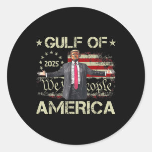 Trump Golf von Amerika nach der amerikanischen Fla Runder Aufkleber