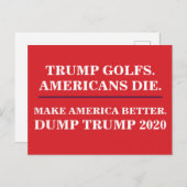 Trump Golfs Amerikaner Die Trump 2020 Postkarte (Vorne/Hinten)