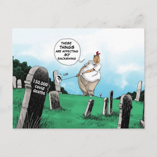 TRUMP GOLFS WÄHREND DER PANDEMIE POSTKARTE (Vorderseite)