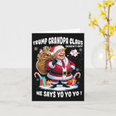Trump Grandpa Claus Yo Yo Yo Weihnachten Karte (Gelbe Blume)