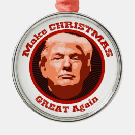 Trump Great Christmas Silbernes Ornament