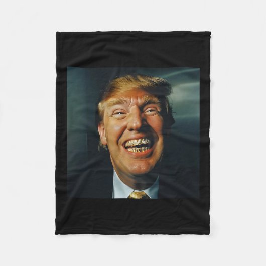 Trump Grillz Fleecedecke (Vorderseite)
