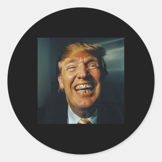 Trump Grillz Runder Aufkleber (Vorderseite)