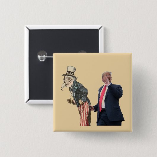Trump grüßt Uncle Sam Button (Vorne & Hinten)