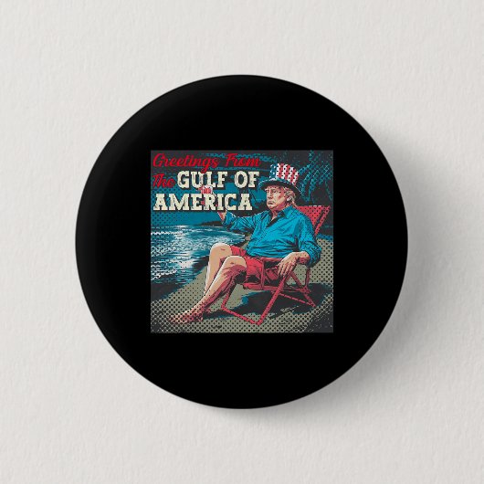 Trump grüßt vom Golf Beach of America Button (Vorderseite)