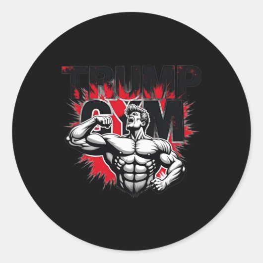 Trump Gym Runder Aufkleber (Vorderseite)