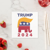 Trump haar 2024 Paper Napkins, Standard Cocktail Serviette (Beispiel)