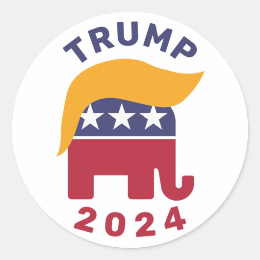 Trump Haar 2024 Wahl Klassische Runde Sticker (Vorderseite)