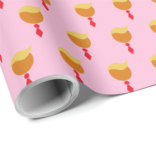 Trump Haar-Rote Krawatte Emoji-pink Geschenkpapier (Rolleneckpunkt)