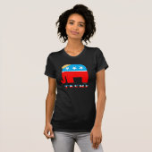 Trump Hair auf Red White und Blue GOP Elephant T-Shirt (Vorne ganz)