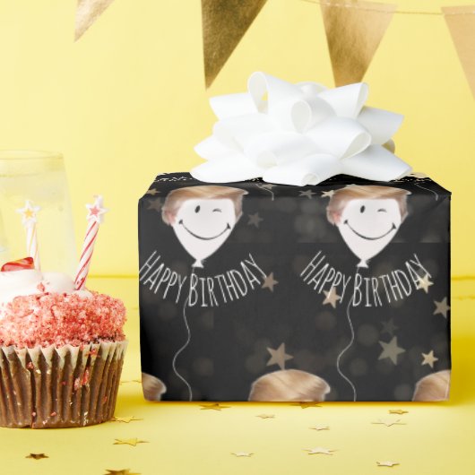 Trump Hair On White Balloons Geschenkpapier (Geburtstagsparty)