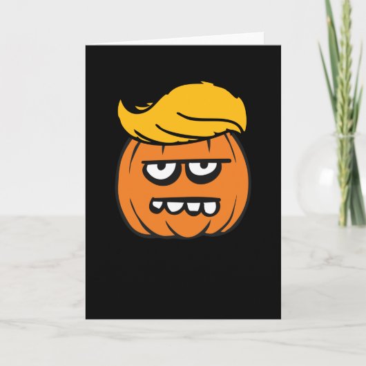 Trump Hair Pumpkin Halloween Kostüm Niedlich Karte (Vorderseite)