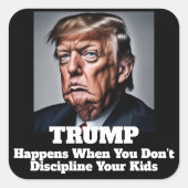 Trump Happens Quadratischer Aufkleber (Vorderseite)