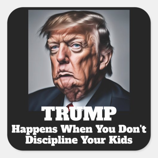 Trump Happens Quadratischer Aufkleber (Vorderseite)