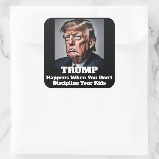 Trump Happens Quadratischer Aufkleber (Tasche)