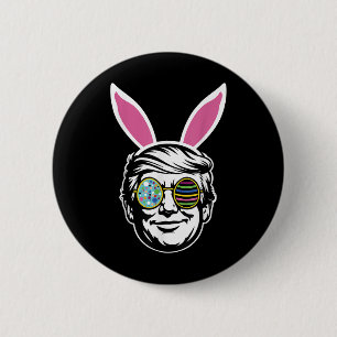 Trump Happy Oaster Bunny Egg Hunt Spring Funny Hop Button