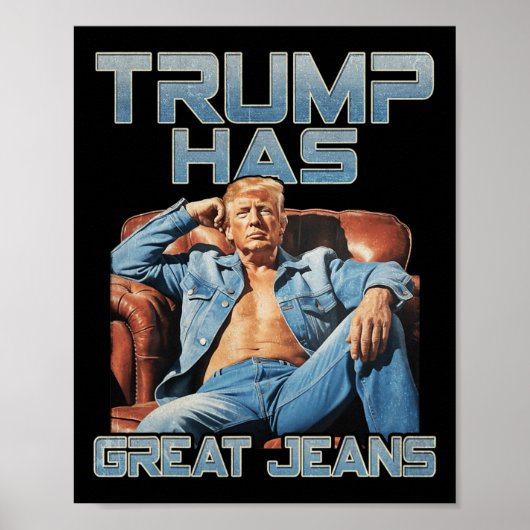 Trump Has Great Jeans Funny Graphic Retro Denim Me Poster (Vorne)
