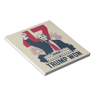 Trump hat erneut die Präsidentschaftswahl 2024 gew Notizblock