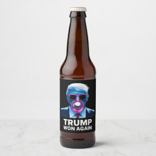 Trump hat erneut die Wahl zum 47. Präsidenten 2024 Bierflaschenetikett
