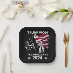 Trump hat erneut gewonnen, Take America Back 2024 Pappteller