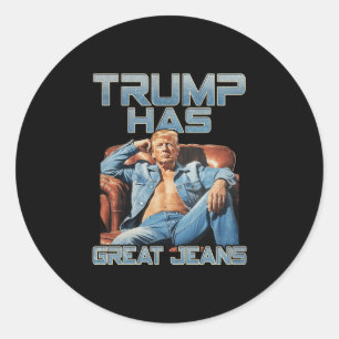 Trump hat großartige Jeans Lustige Grafik Retro De Runder Aufkleber