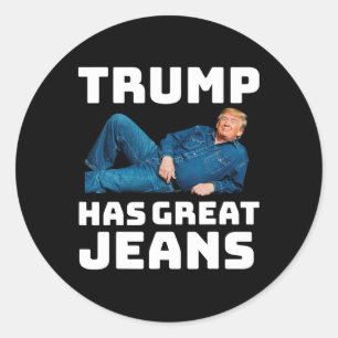 Trump hat großartige Jeans Lustiger Meme _2 Runder Aufkleber