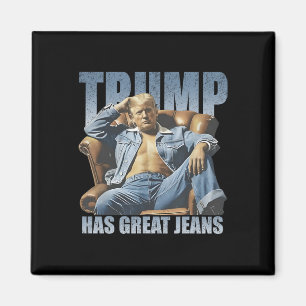 Trump hat großartige Jeans Lustiges Retro Magnet