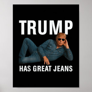 Trump hat große Jeans funny Graphic T-Shirt Retro Poster
