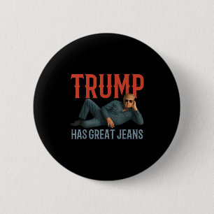 Trump hat große Jeans lustiges politisches Meme Button