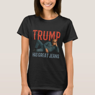 Trump hat große Jeans lustiges politisches Meme T-Shirt