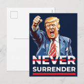 Trump hat sich nie ergeben feiertagspostkarte (Vorne/Hinten)