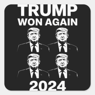 Trump hat wieder die Wahl 2024 Inaugurationstag 47 Quadratischer Aufkleber