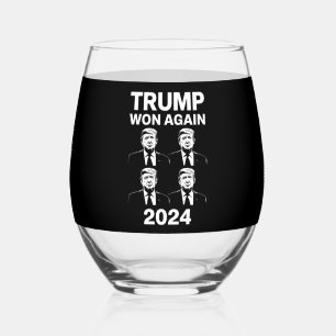 Trump hat wieder die Wahl 2024 Inaugurationstag 47 Weinglas Ohne Stiel