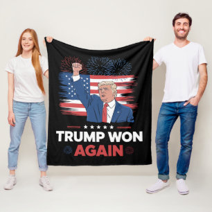 Trump hat wieder gewonnen Präsident 47 USA Vintage Fleecedecke