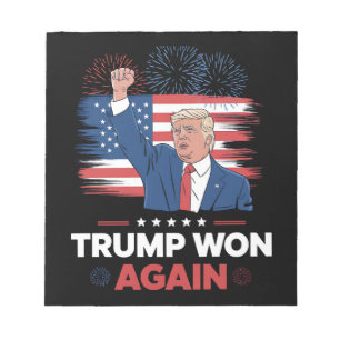 Trump hat wieder gewonnen Präsident 47 USA Vintage Notizblock