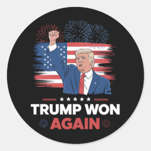 Trump hat wieder gewonnen Präsident 47 USA Vintage Runder Aufkleber