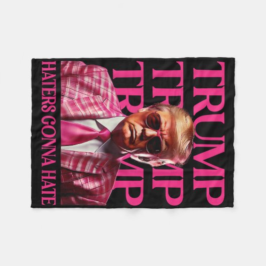 Trump Haters Gonna Hate, Funny Trump Pink 2024 Fleecedecke (Vorderseite (Horizontal))