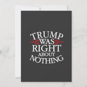 Trump hatte recht, wenn es um nichts gegen die Dem Feiertagskarte