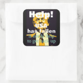 Trump/Hilfe-Sticker Quadratischer Aufkleber (Tasche)