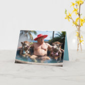 Trump Hot Tub Greeting Card Karte (Gelbe Blume)