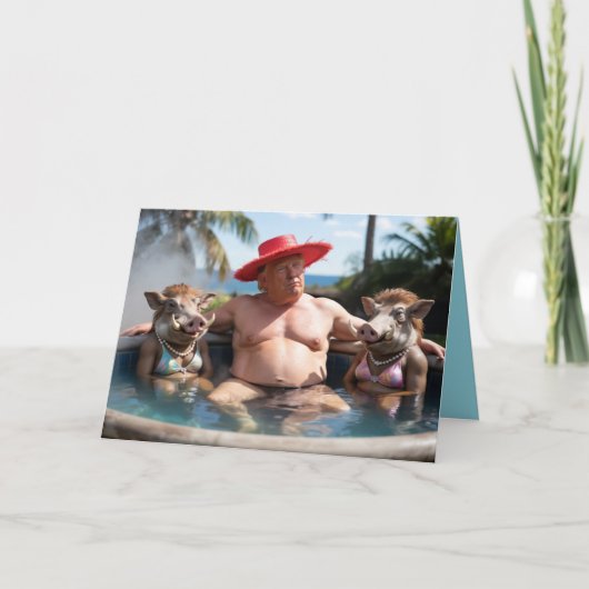 Trump Hot Tub Greeting Card Karte (Vorderseite)