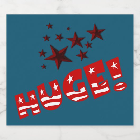 Trump HUGE Party Celebration Beer Bottle Labels Bierflaschenetikett (Einzelnes Label)