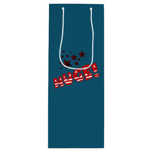 Trump HUGE Party Celebration Wine Bag Geschenktüte Für Weinflaschen (Vorderseite)