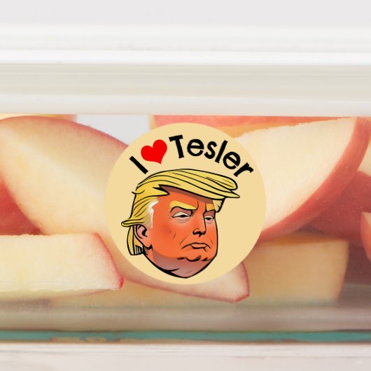 Trump "I Liebe Tesler" Wasserfeste Aufkleber (Befestigt)
