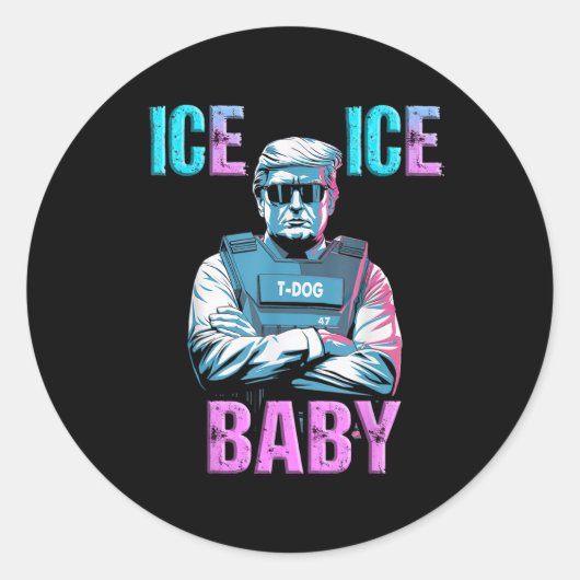 Trump Ice Ice Baby Lb37 Runder Aufkleber (Vorderseite)