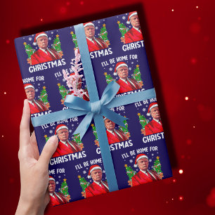 Trump, ich werde zu Weihnachten Zuhause sein Geschenkpapier